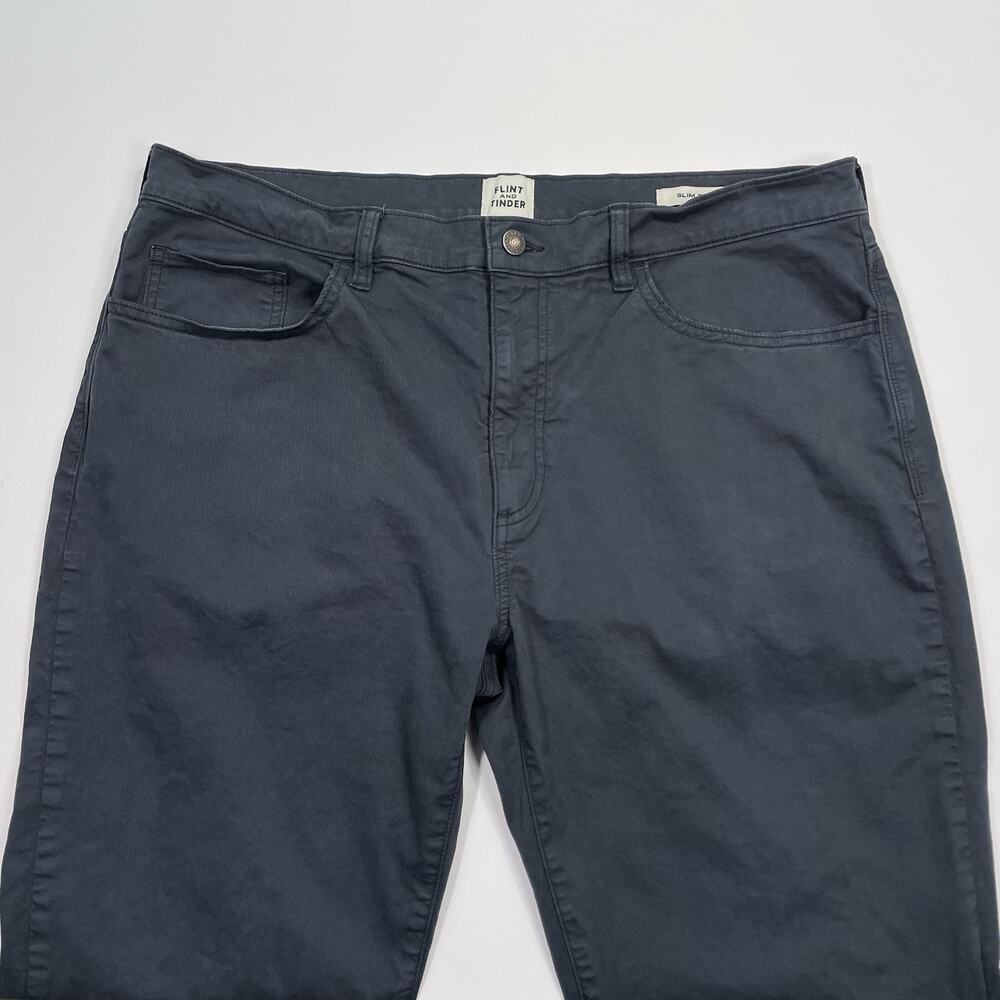 Flint & Tinder Pants Men's 38x34 (38x28) Gray 365 Slim Fit 5 Pocket Chino